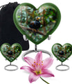 10-inch Puffin bird heart-shaped cremation urn