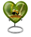 heart-shaped Puffin bird urn for human ashes