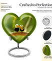 heart-shaped Puffin bird urn for human ashes