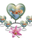 10-inch Heart-shaped Humming Bird Urn