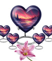 AURORA Borealis heart-shaped memorial urn 