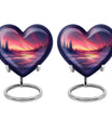 AURORA Borealis heart-shaped memorial urn 