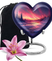 AURORA Borealis heart-shaped memorial urn 