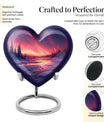 AURORA Borealis heart-shaped memorial urn 