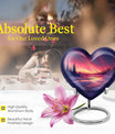 AURORA Borealis heart-shaped memorial urn 