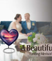 AURORA Borealis heart-shaped memorial urn 