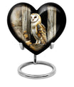 10-inch aluminium barn owl urn,