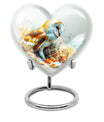 heart-shaped barn owl cremation urn for mom