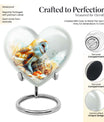 heart-shaped barn owl cremation urn for mom