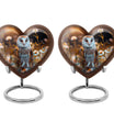 barn owl theme heart urn