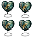 10-inch aluminium barn owl heart urn 