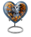 heart-shaped barn owl urn for adult ashes