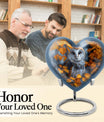 heart-shaped barn owl urn for adult ashes