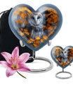 heart-shaped barn owl urn for adult ashes