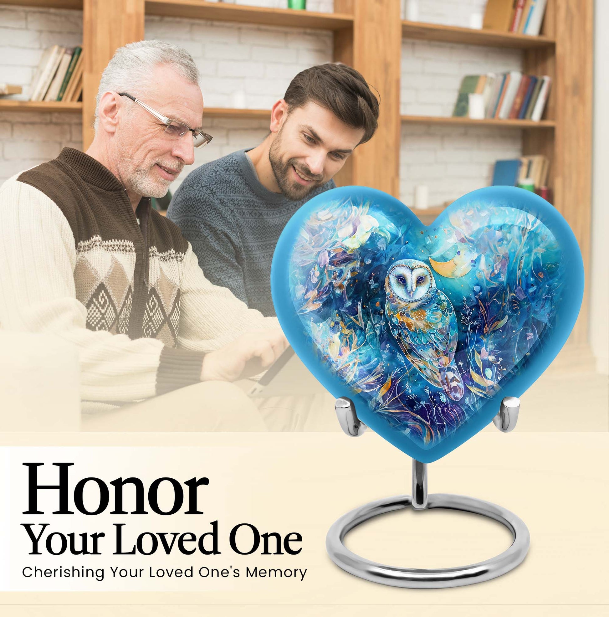 heart-shaped Barn owl Urn