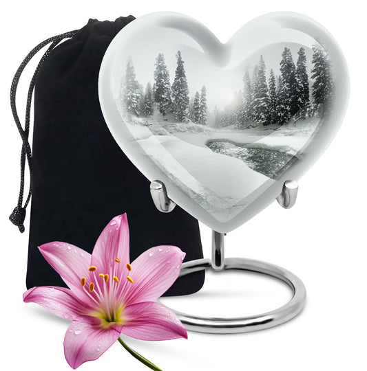 Heart-shaped Mountain Winter Urn