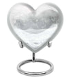 mountain winter-themed memorial heart urn