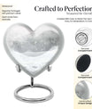 mountain winter-themed memorial heart urn