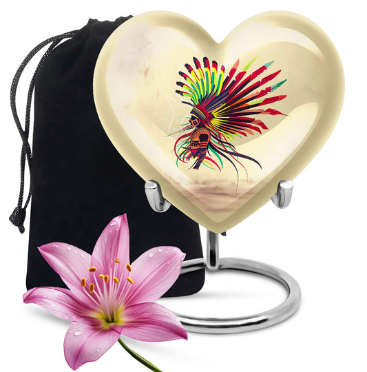 10-inch abstract heart urn for human ashes