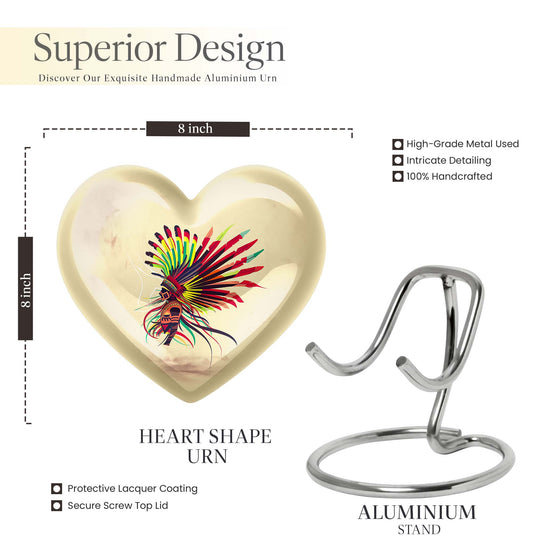 10-inch abstract heart urn for human ashes