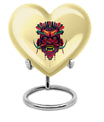 abstract designed heart-shaped native American urn,