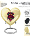 abstract designed heart-shaped native American urn,