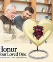 abstract designed heart-shaped native American urn,