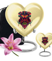 abstract designed heart-shaped native American urn,