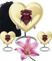 abstract designed heart-shaped native American urn,