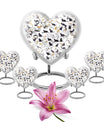 Heart shaped PAWS Urn for female, large cremation urn 