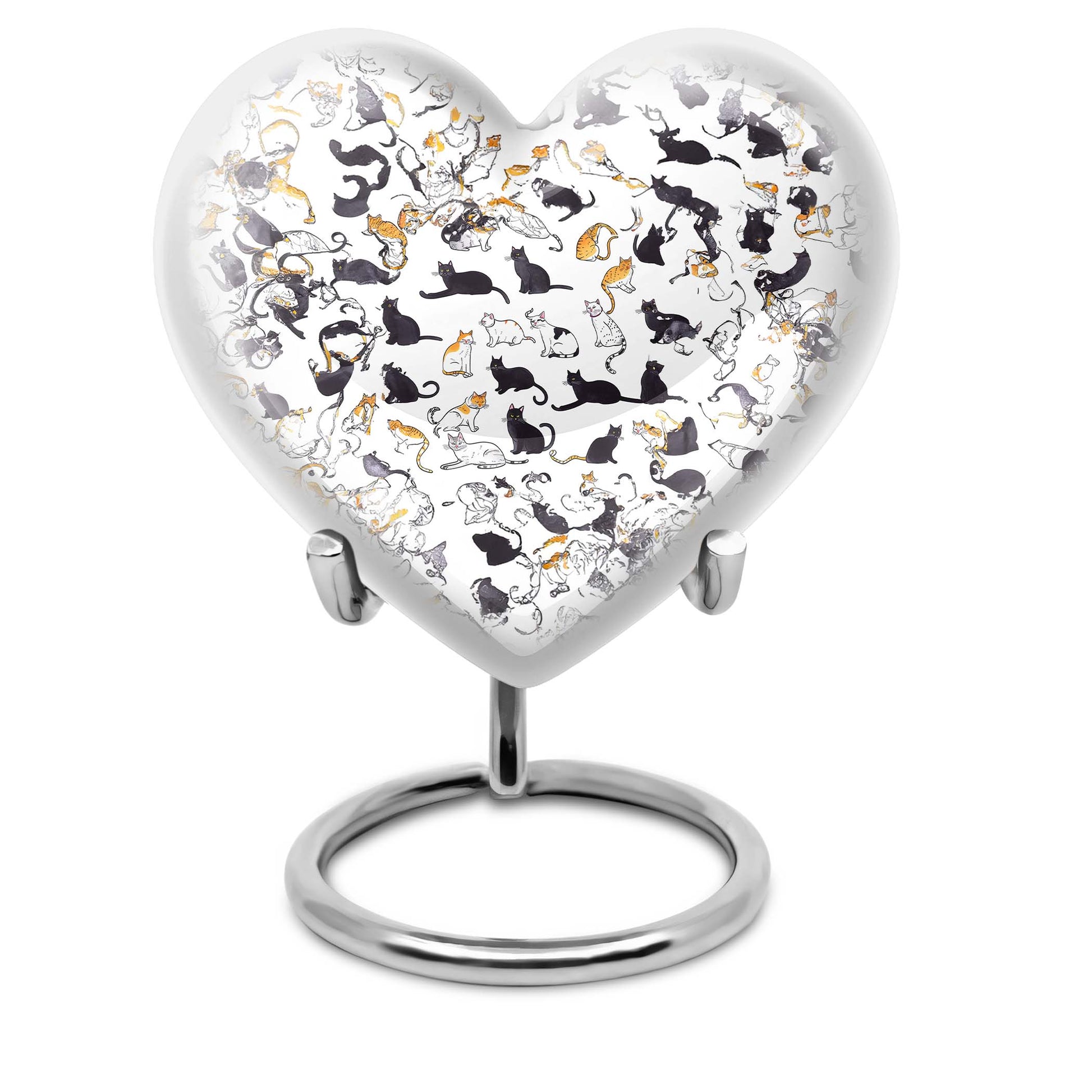 Heart shaped PAWS Urn for female, large cremation urn 