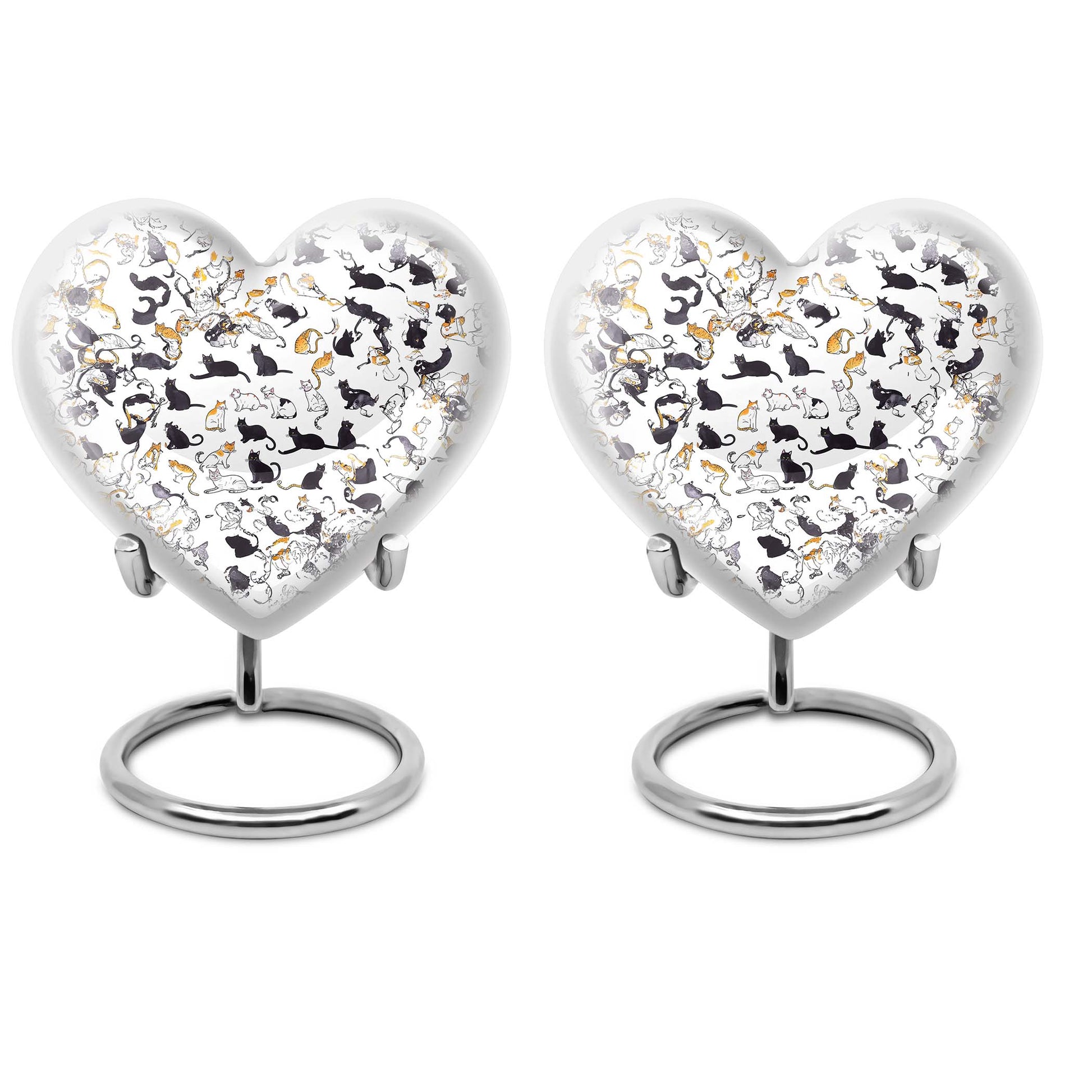 Heart shaped PAWS Urn for female, large cremation urn 