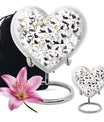 Heart shaped PAWS Urn for female, large cremation urn 