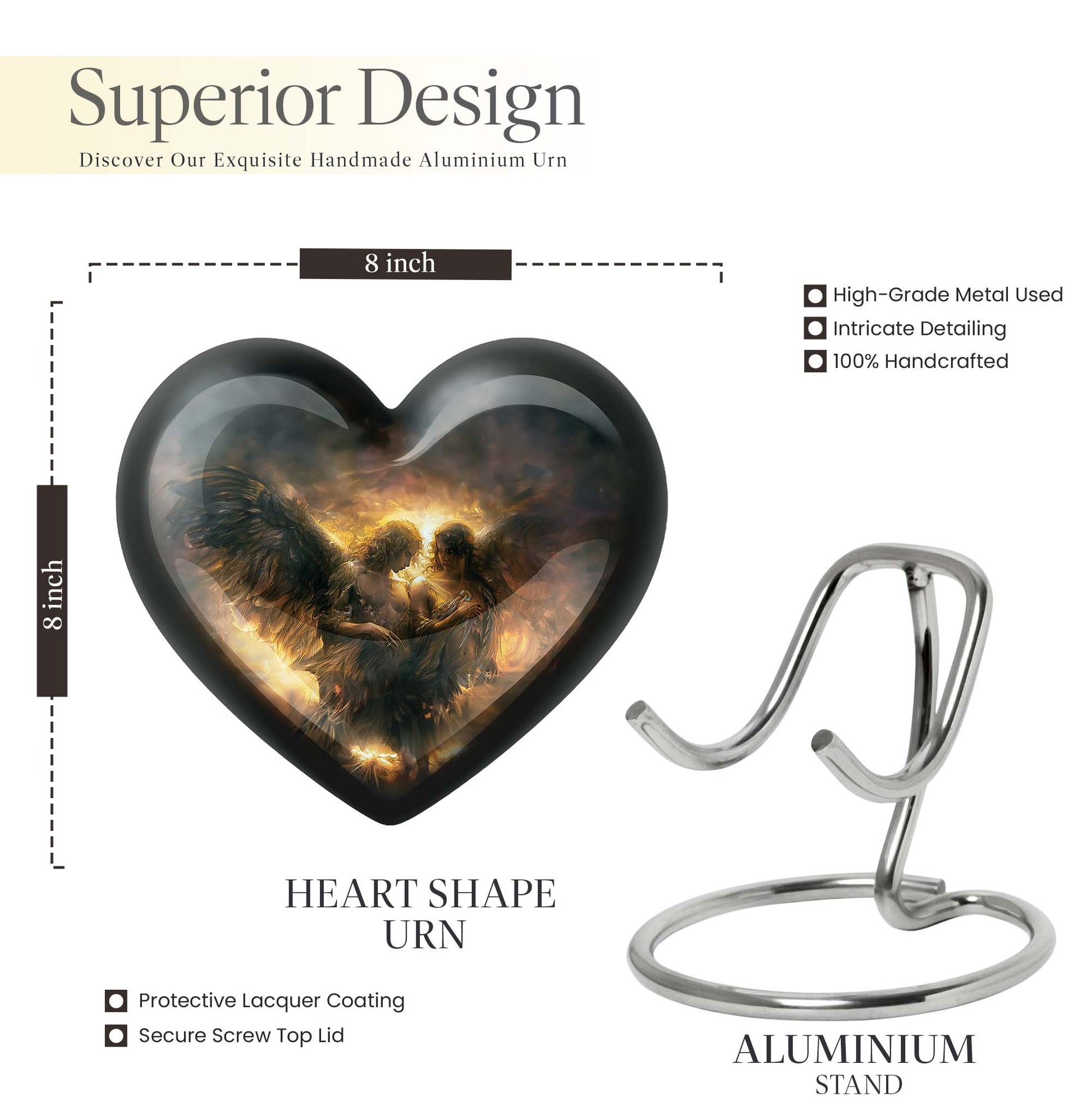 heart design catholic urn 