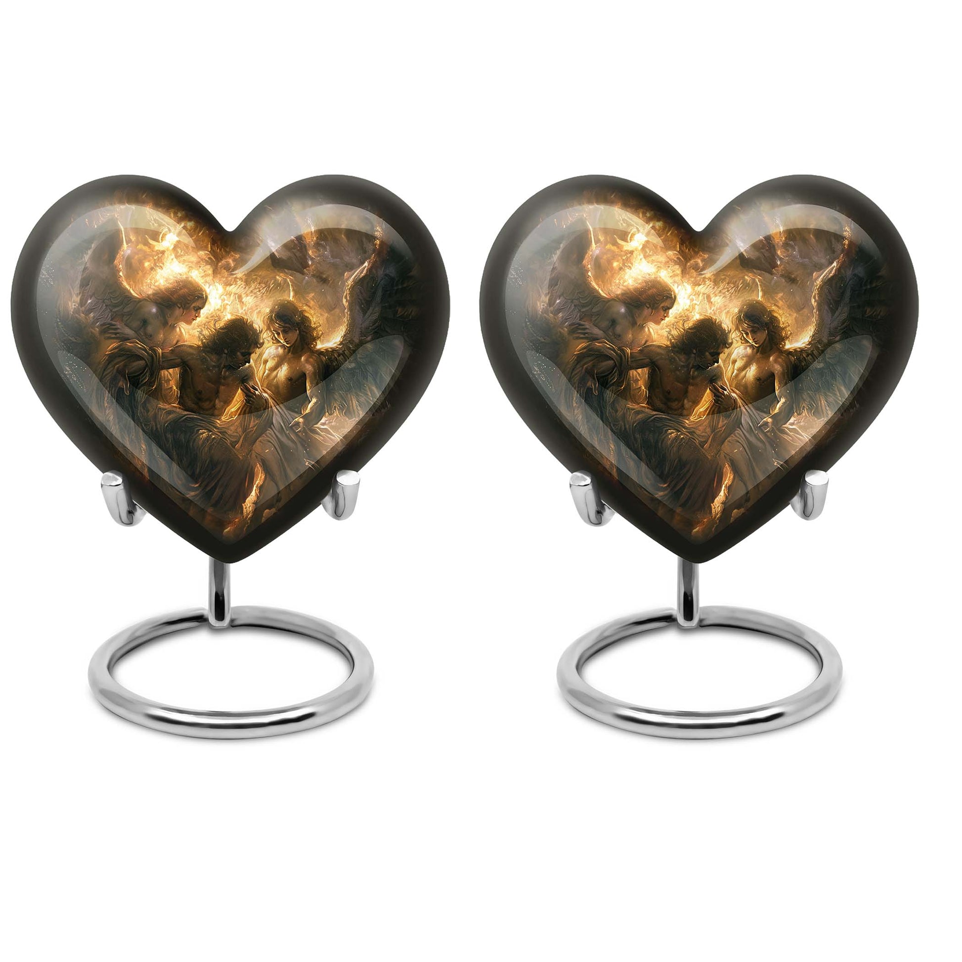  heart-shaped catholic urn for adult female ashes,