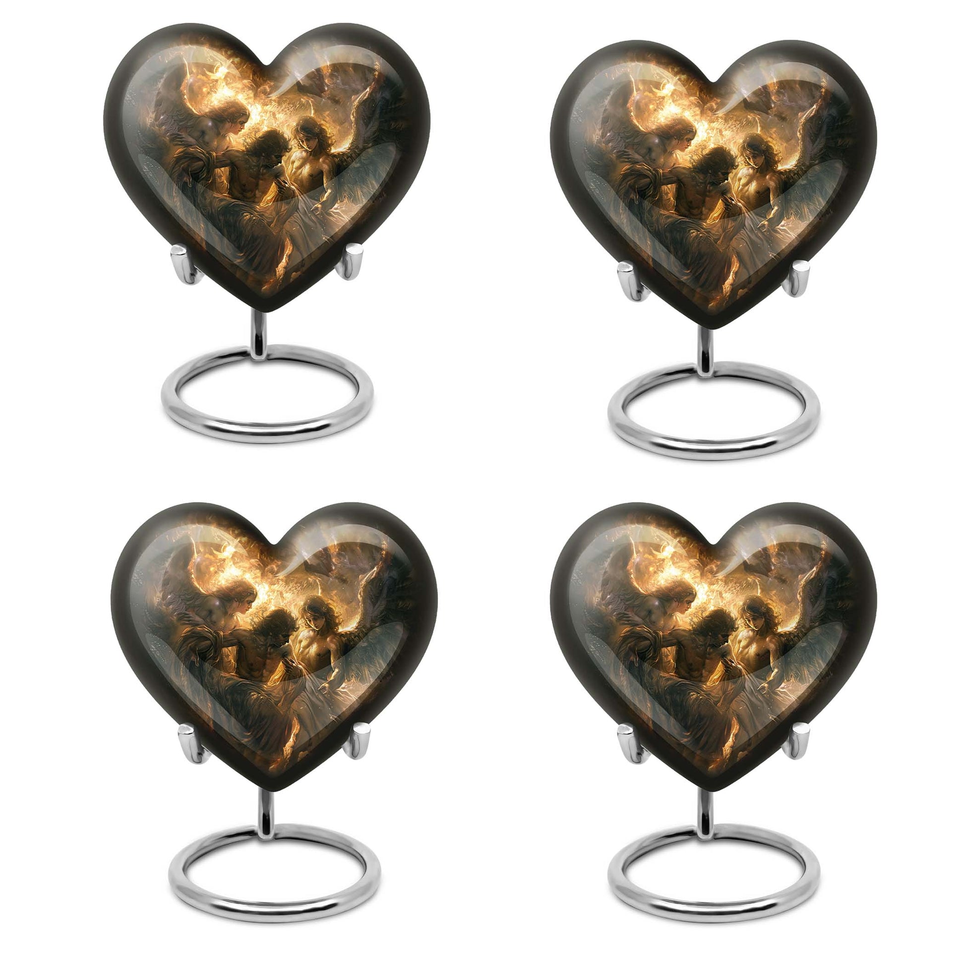  heart-shaped catholic urn for adult female ashes,