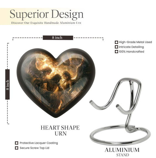  heart-shaped catholic urn for adult female ashes,