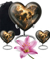  heart-shaped catholic urn for adult female ashes,