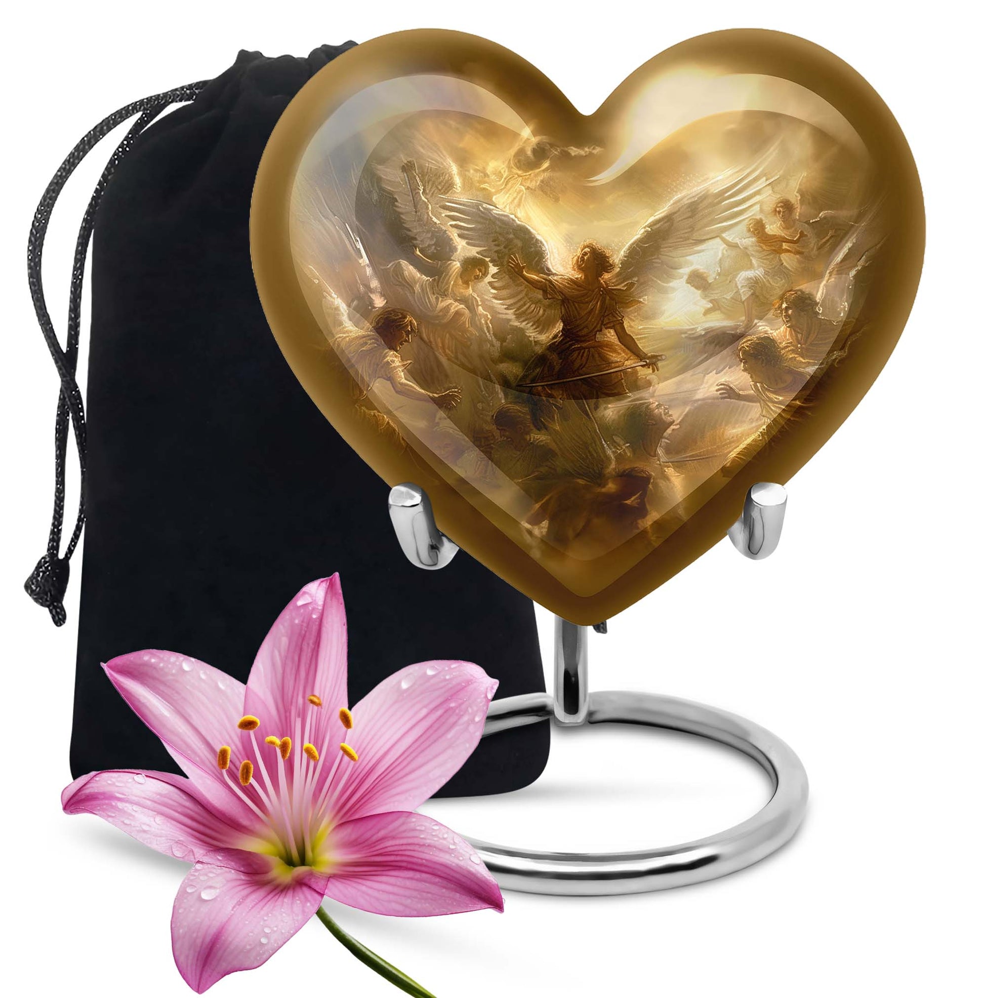 heart designed catholic urn for cremation