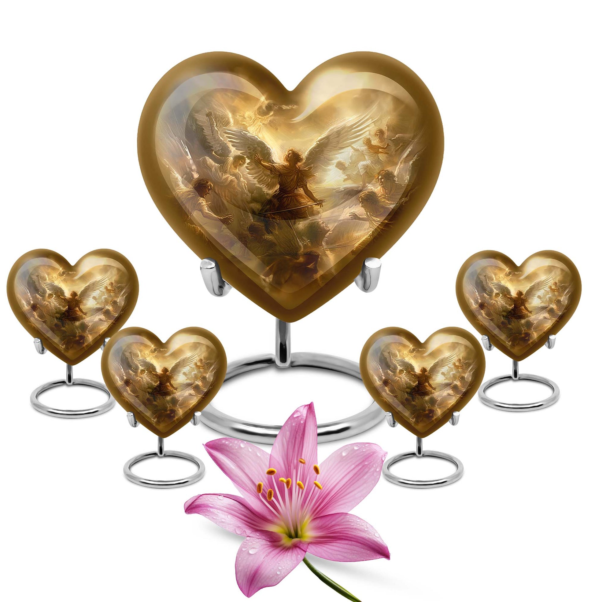 heart designed catholic urn for cremation