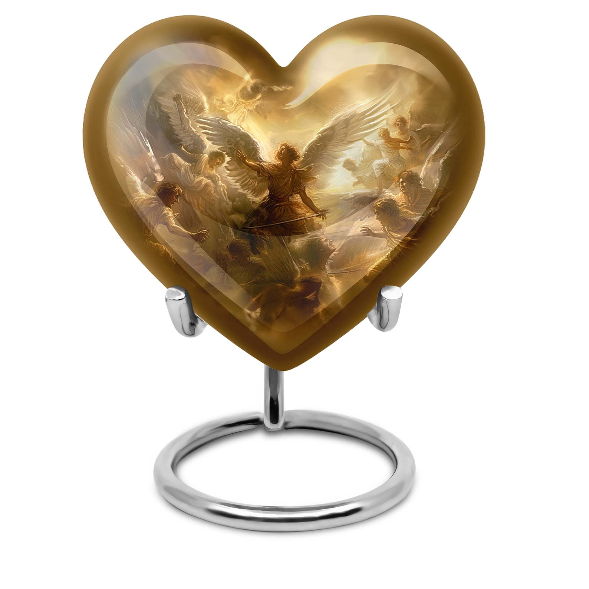 heart designed catholic urn for cremation