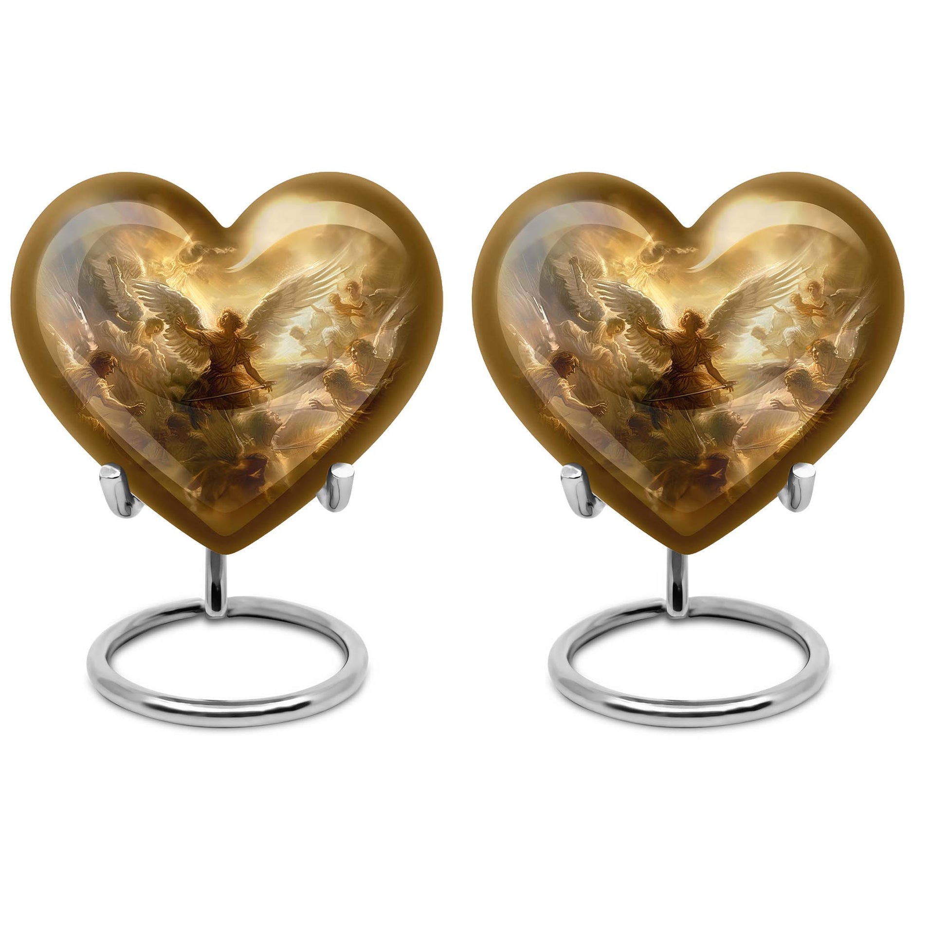 heart designed catholic urn for cremation