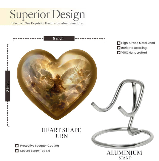 heart designed catholic urn for cremation