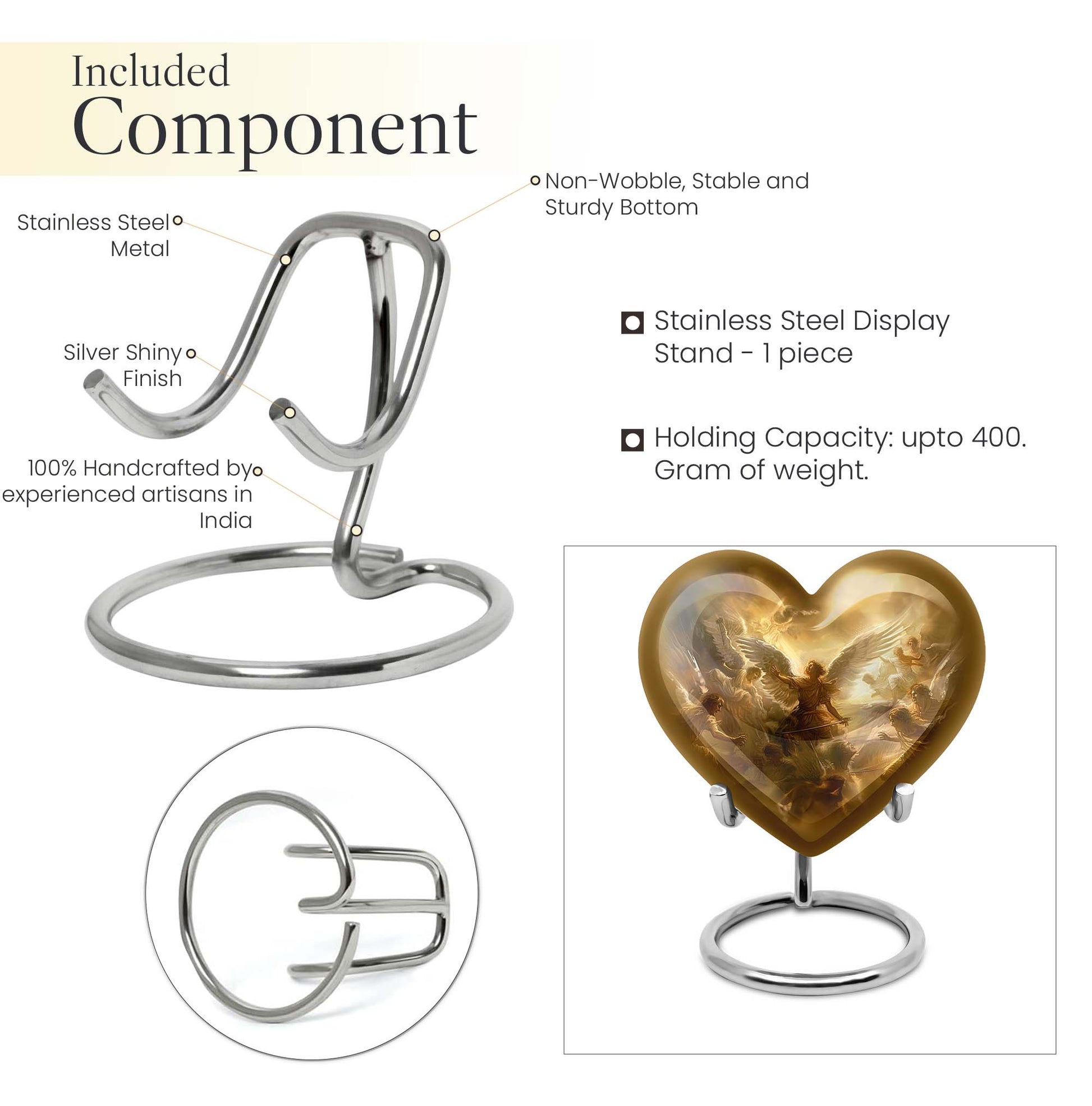 heart designed catholic urn for cremation