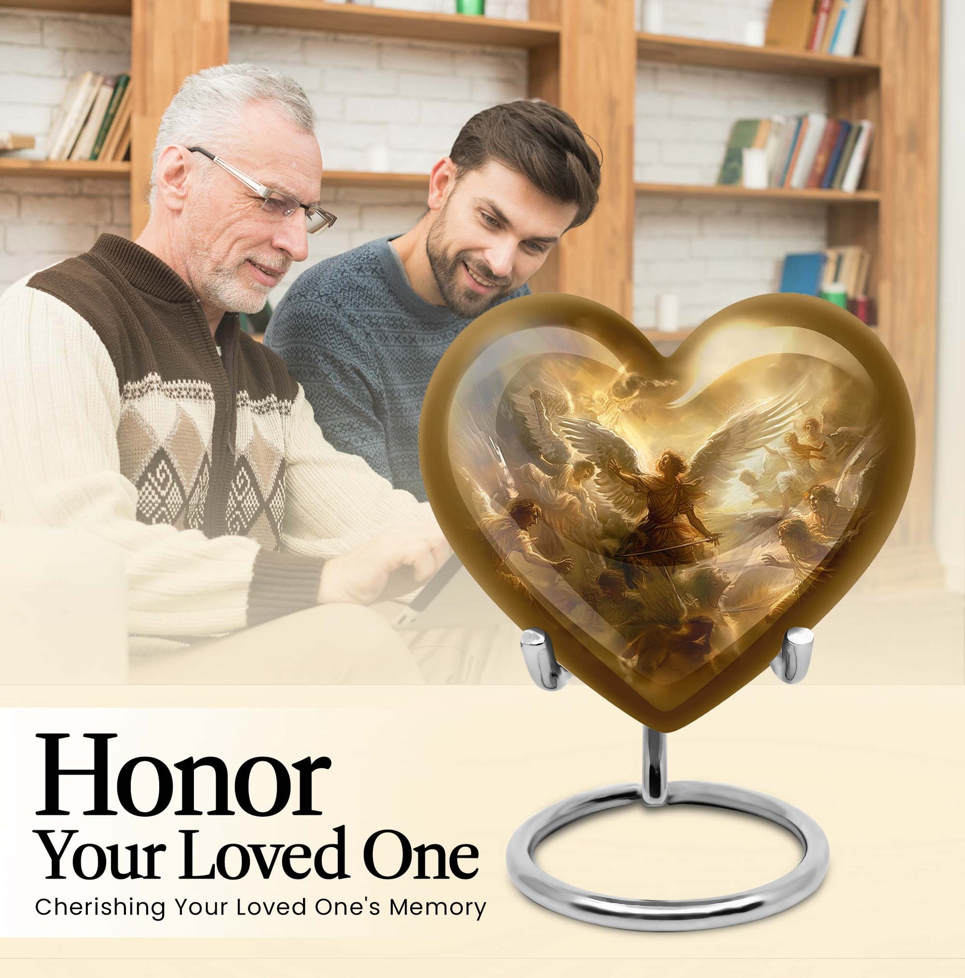 heart designed catholic urn for cremation