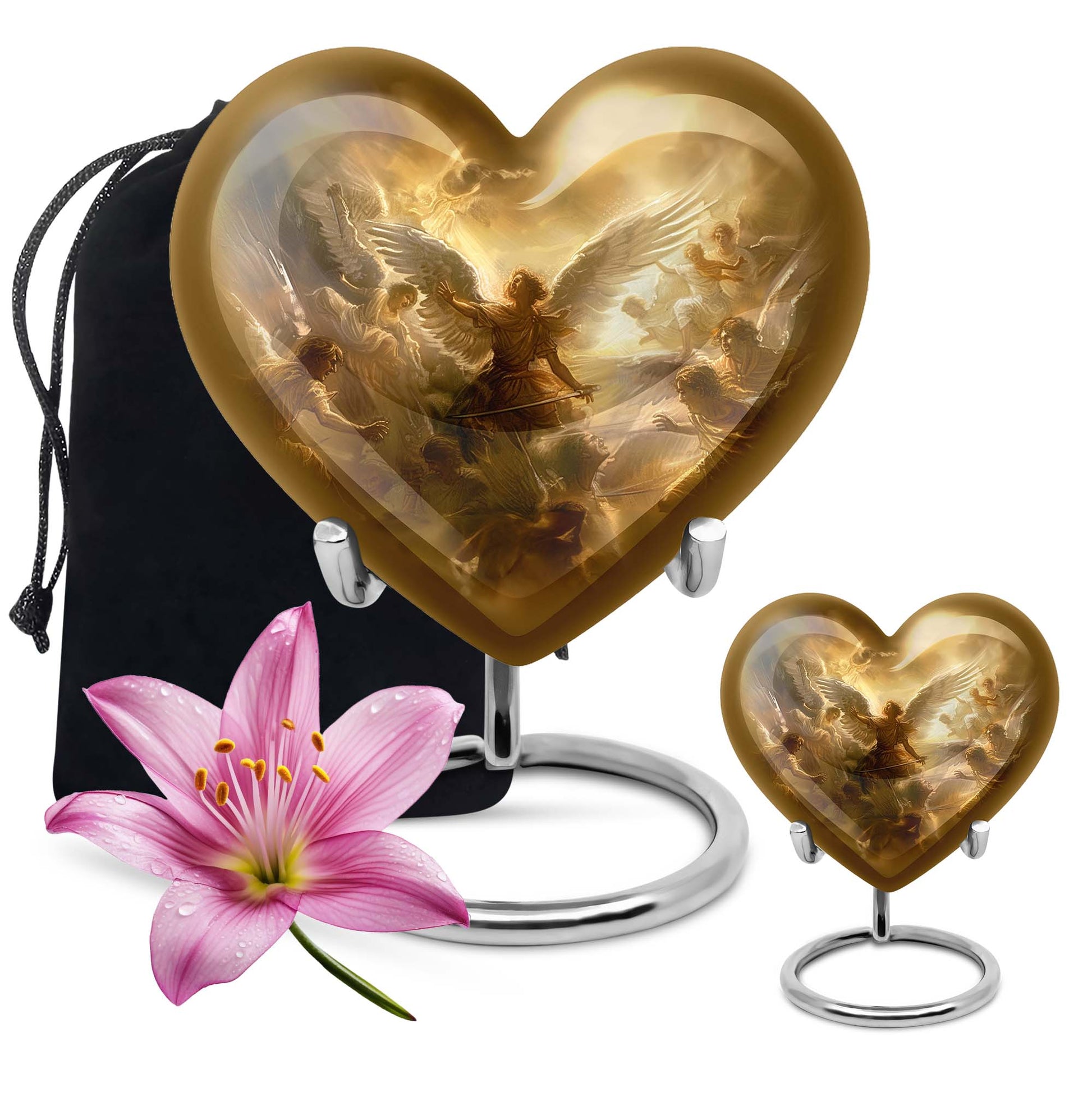 heart designed catholic urn for cremation