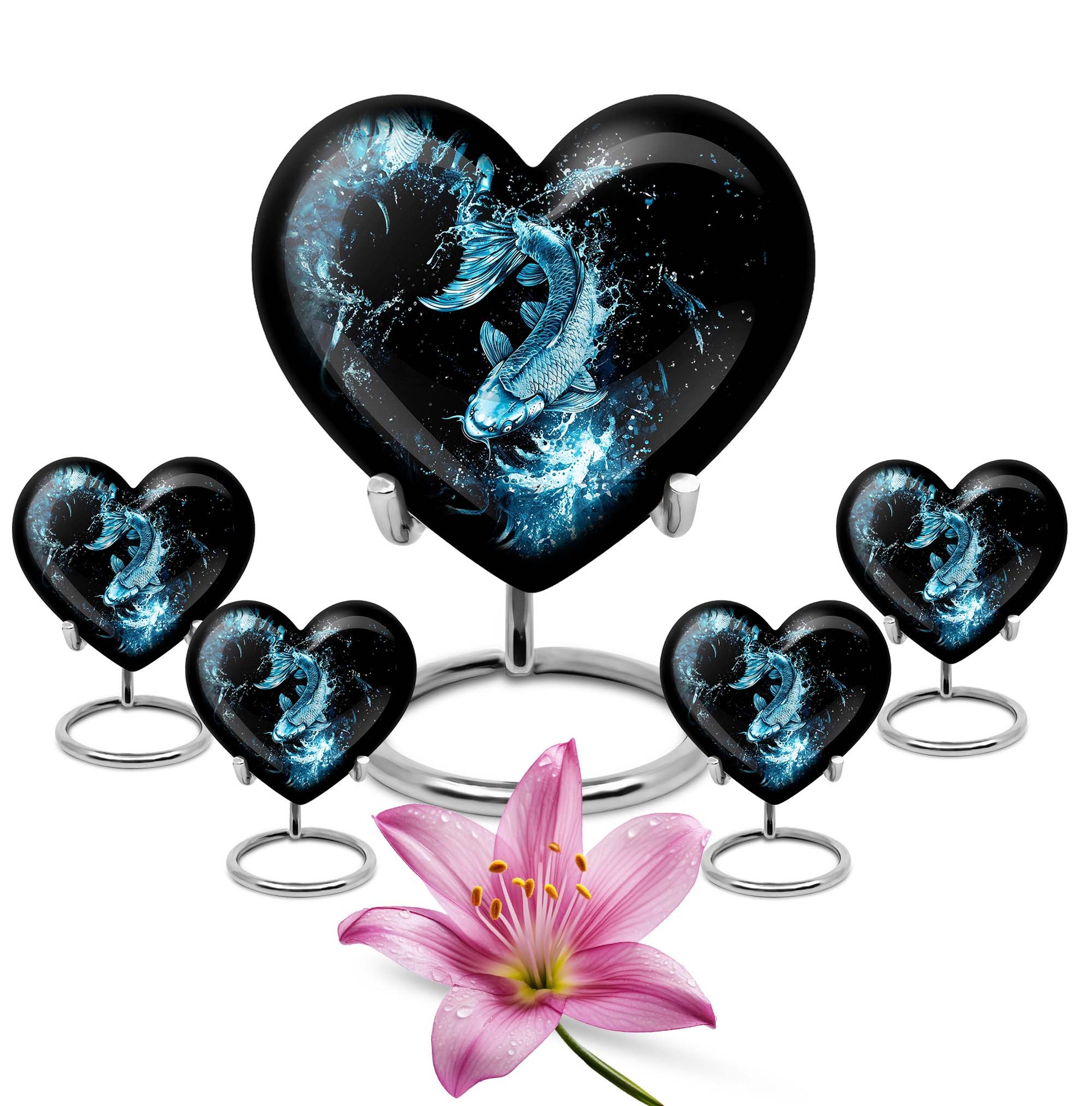 10-inch heart-shaped catholic urn for human ashes, 