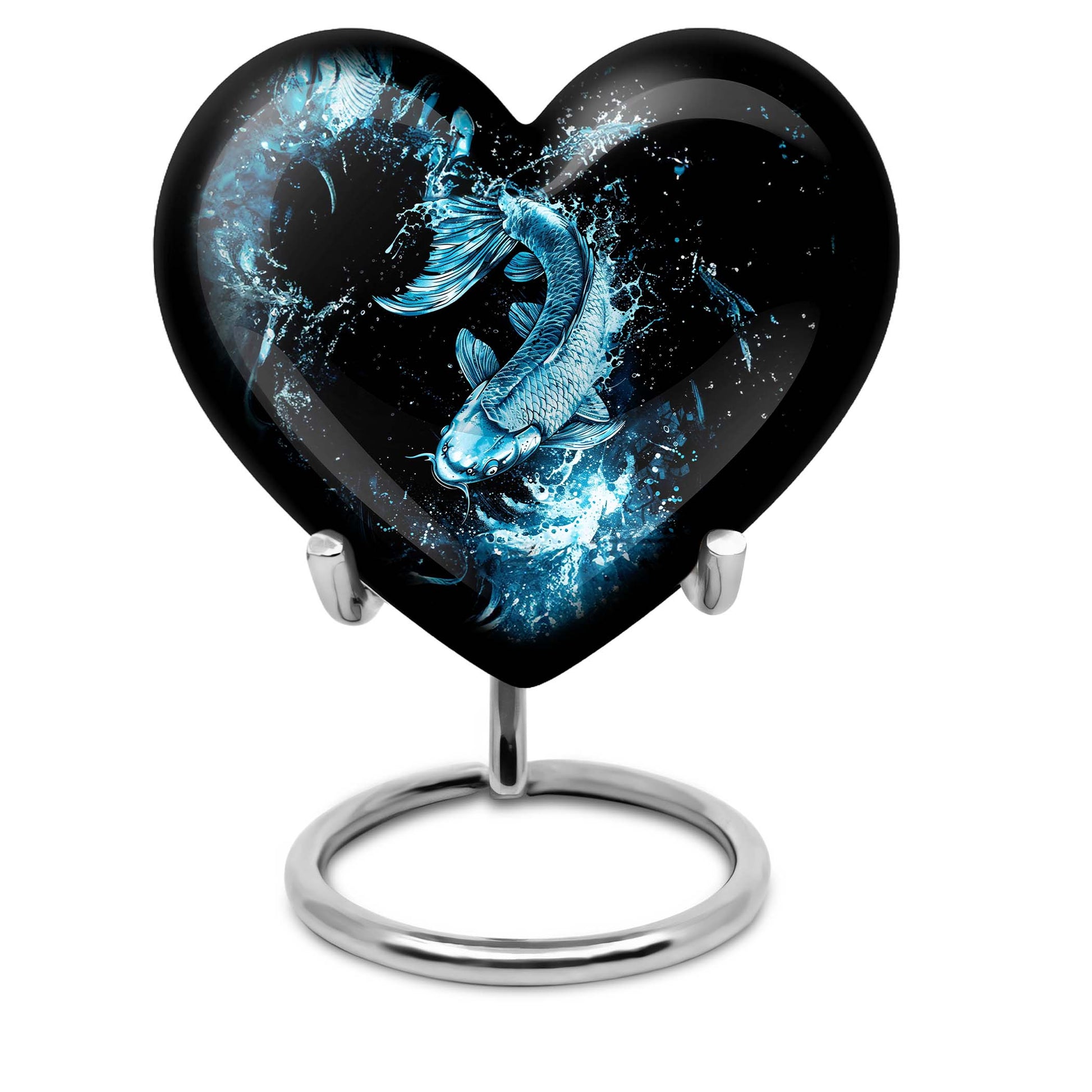 10-inch heart-shaped catholic urn for human ashes, 