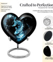 10-inch heart-shaped catholic urn for human ashes, 