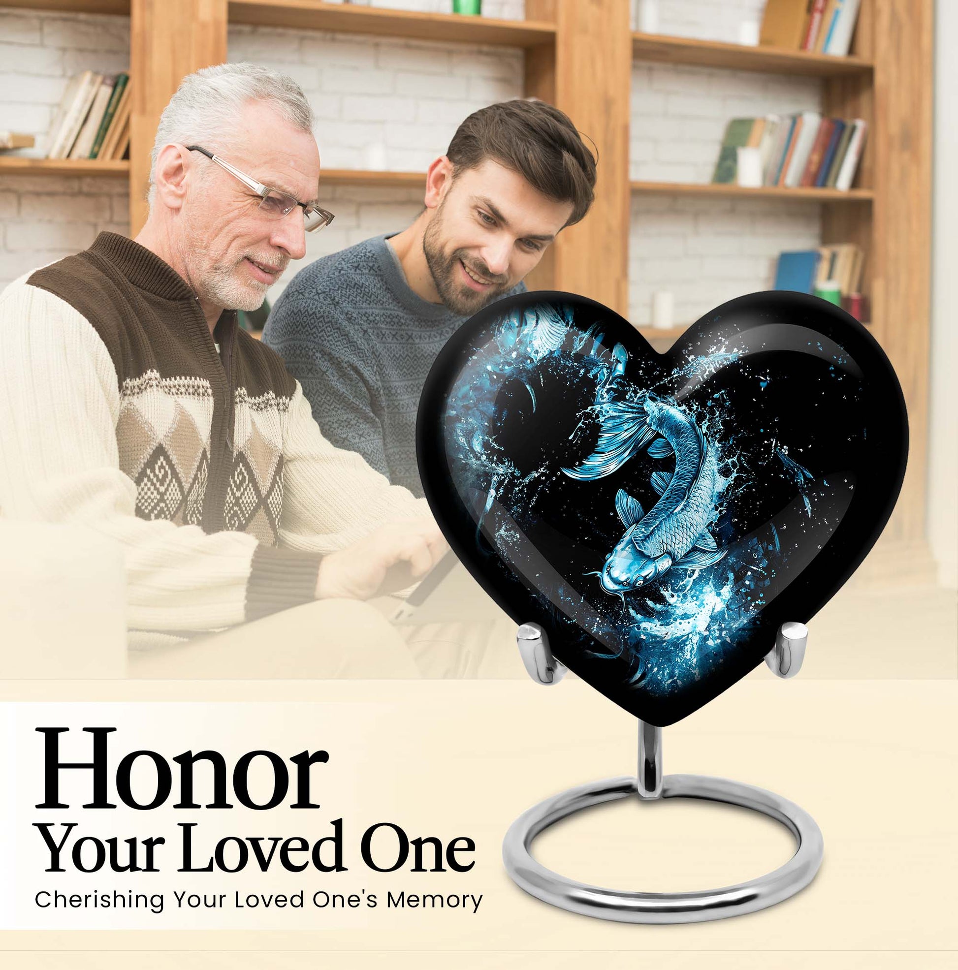 10-inch heart-shaped catholic urn for human ashes, 